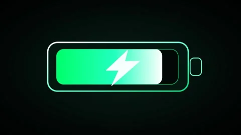 Digital Battery Charging Level Animation Loop Stock Footage 336702403