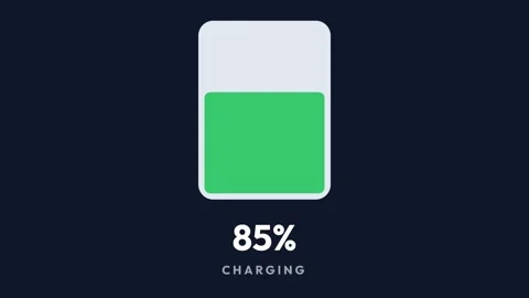 Digital Battery Indicator: Charging Level Progress UI Graphic Animation Stock Footage 336805977