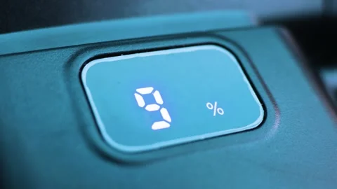 Digital Battery Level Percentage Indicator Display on Electronic Device Stock Footage 346108402