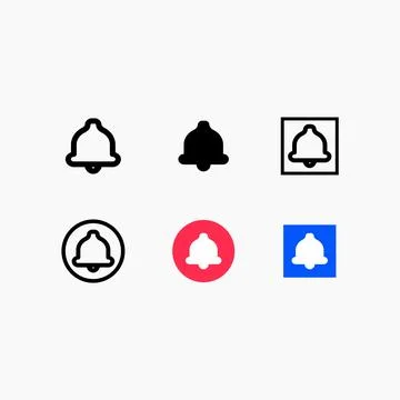 Digital Bell Notification Icons Set Vector Illustration Stock Illustration