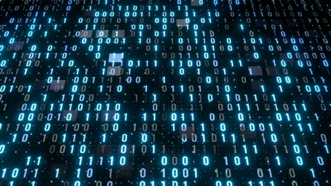 Digital big data binary numbers background video Stock Footage 209141474