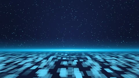 Digital Big data Cyberspace Wave of particles Cyber science tech, Innovation Stock Footage 247652389