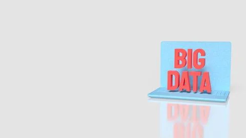 Digital Big Data Laptop Concept 3d render. Stockillustratie