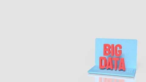 Digital Big Data Laptop Concept 3d render. Illustrazione stock