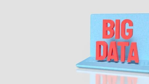 Digital Big Data Laptop Concept 3d render. イラスト素材