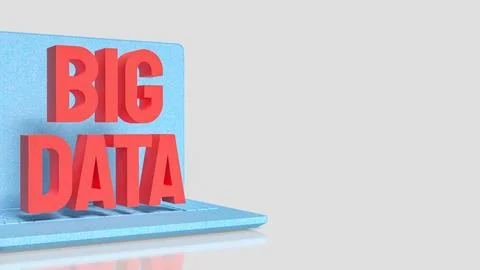 Digital Big Data Laptop Concept 3d render. Stockillustratie