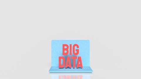 Digital Big Data Laptop Concept 3d render. Foto stock