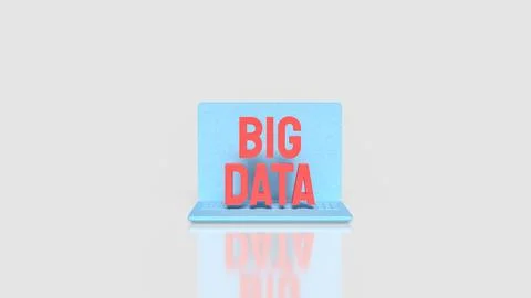 Digital Big Data Laptop Concept 3d render. Stock Photos