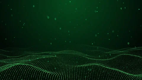 Digital Big Data Particles binary code glowing particles dynamic lines Stock-Footage 343502109
