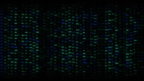 Digital Big Data Stream Background Scrolling Columns of Blue Green Code Symbols 스톡 동영상 333035734