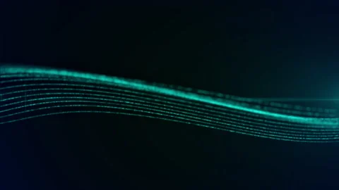 Digital Big Data Transfer with Green Sine Wave Particle Simulation Concept Video stock 152829910