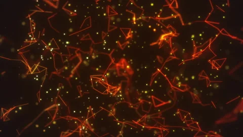 Digital Big Data Visual Animaion - Red Orange Stock Footage 153486130