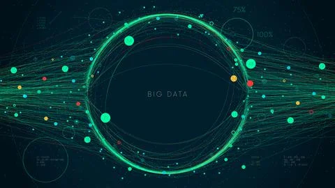 Digital Big Data visualization concept, futuristic infographic business analy Stock Illustration