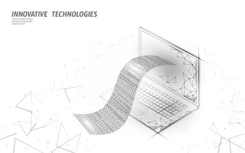 Digital bill 3D web banking concept. Polygonal point line online shopping ticket Stock-Illustration