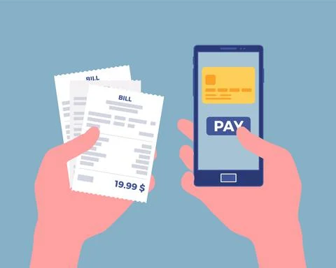 Digital bill for mobile payment Stock Illustration