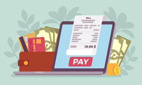 Digital bill online payment Stock Illustration