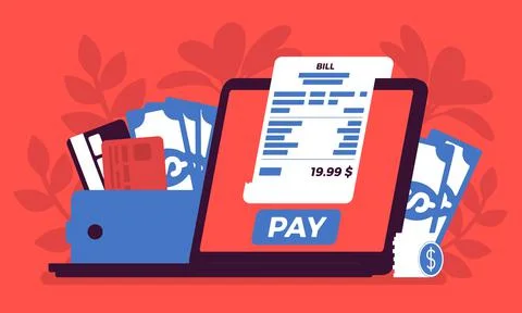Digital bill online payment Stock Illustration
