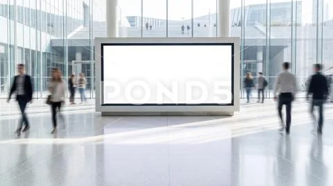 Digital billboard mockup in a public space PSD Template