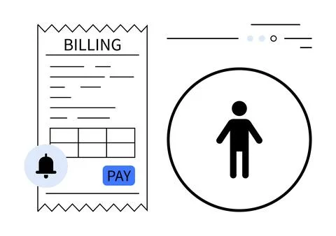 Digital Billing and Payment Notification Concept with User Avatar Stock Illustration