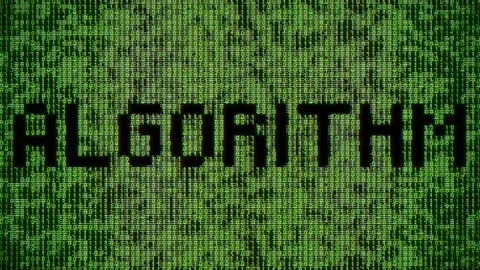 Digital binary algorithm animation with moving code pattern Stock Footage 321417692