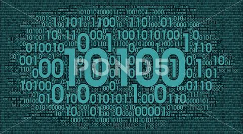 Digital binary background, information cloud PSD Template