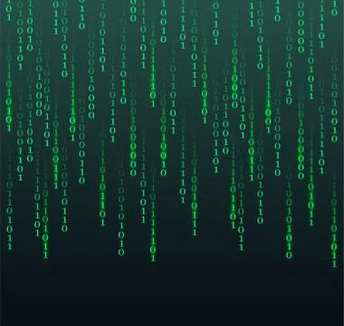 Digital binary code. Abstract futuristic cyberspace with binary code. Stock Illustration