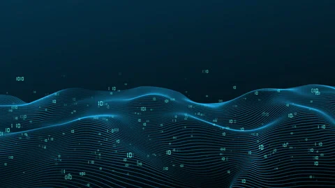 Digital binary code abstract wave Video Animated Background Stock-Footage 335859528