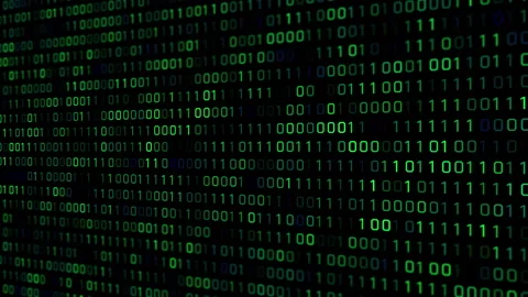 Digital Binary Code and Data Flowing Down a Green Screen. Video stock 318942864