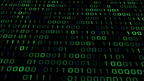Digital Binary Code and Data Flowing Across Screen. Stock Footage 318942898