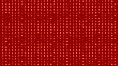 Digital binary code animation on red background Stock Footage 336743280