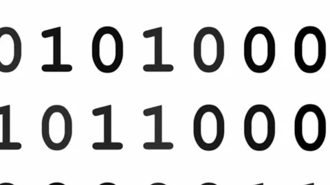 Digital binary code animation on white background Stock Footage 337536754