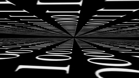 Digital binary code background abstract technology and secure  concept Video stock 243415762