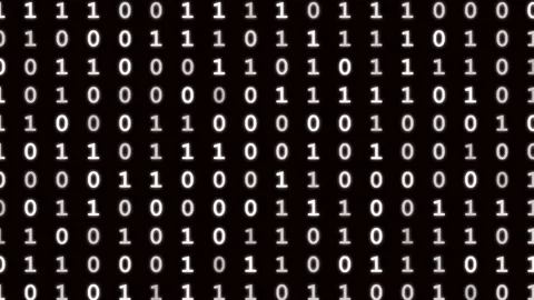 Digital binary code background in black and white Stock Footage 335886385