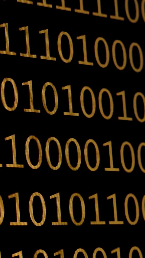 Digital binary code background creating an abstract data visualization Stock Footage 334862396