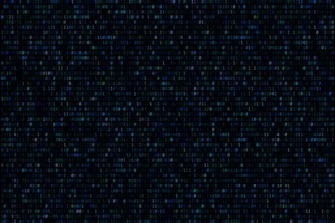 Digital binary code background features a seamless pattern of colours 1s an.. Stock Illustration