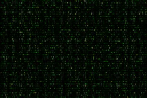 Digital binary code background features a seamless pattern of colours 1s an.. Stock Illustration