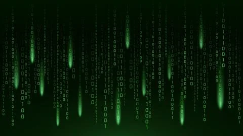 Digital Binary Code Background in Green for Tech Designs イラスト素材