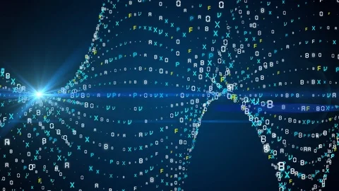 Digital binary code background loop - Fly through abstract 3D rendering of a Video stock 103315579