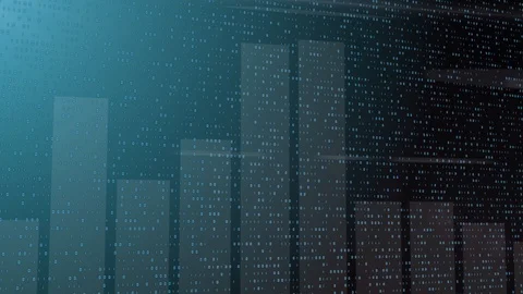 Digital binary code background loop - Fly through abstract 3D rendering of a Stock-Footage 107101227