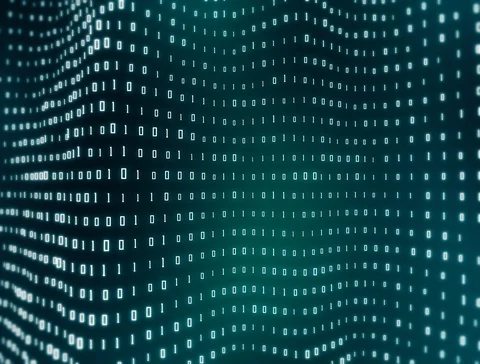 Digital binary code background loop - Fly through abstract 3D rendering of a sci Stock Footage 126141500