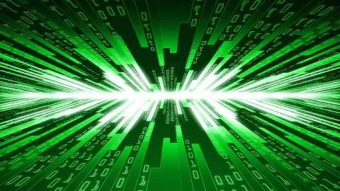 Digital binary code background, technology data binary code network with tech Stock Illustration