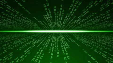 Digital binary code background, technology data binary code network with tech Stock Illustration