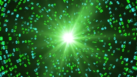 Digital binary code big data or database in zooming time warp concept Stock Footage 141707068