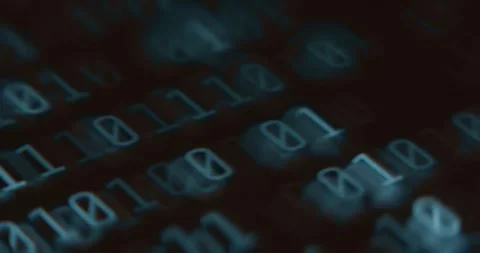 Digital binary code on black background Stock Footage 321751808