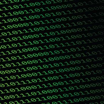 Digital binary code on black background Stock Illustration