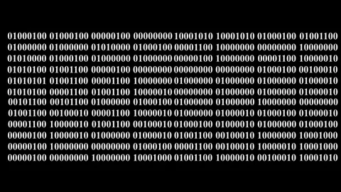 Digital Binary Code on black screen Stock Footage 92365207