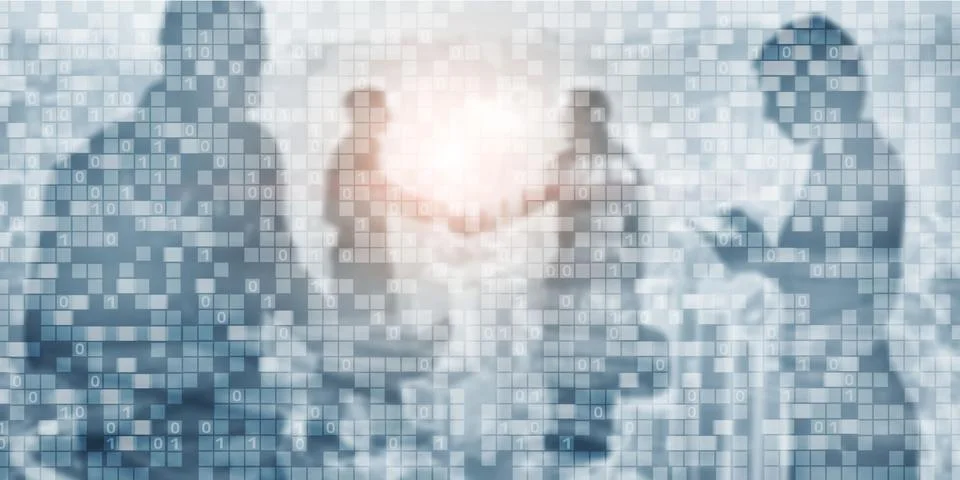 Digital Binary Code Business background. Matrix Abstract futuristic wallpaper. イラスト素材