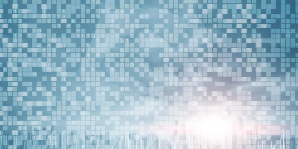 Digital Binary Code Business background. Matrix Abstract futuristic wallpaper. Stock Photos