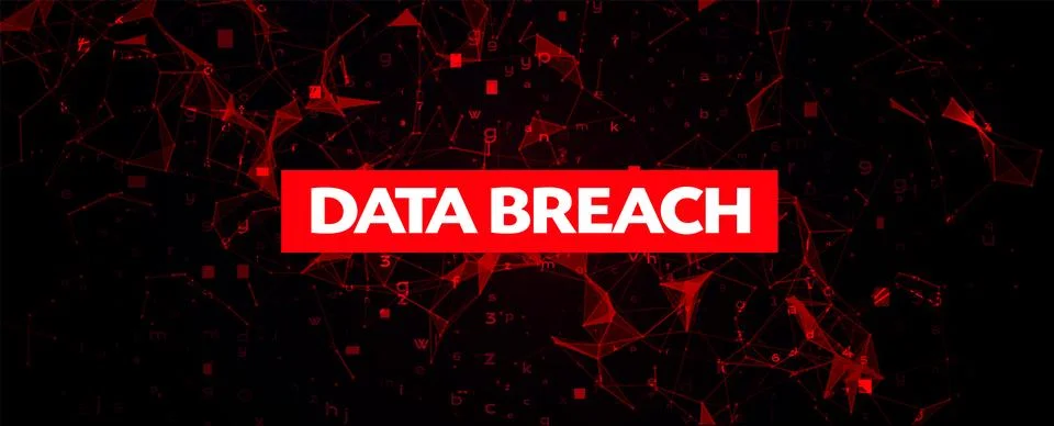 Digital Binary Code on Dark Red Background. Data Breach Stock Illustration