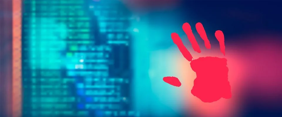 Digital Binary Code on Dark Red Background. Data Breach Stock Illustration